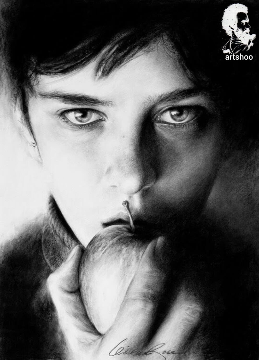 آموزش نقاشی سیاه قلم